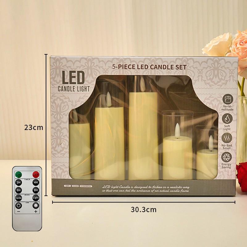 

Светодиодная имитация свечи с акриловым стаканом для рождественской, праздничной, свадебной атмосферы