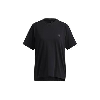 SS22 Solid Color Logo Round Neck Casual Short Sleeve T-Shirt Women Tops Black HC2547