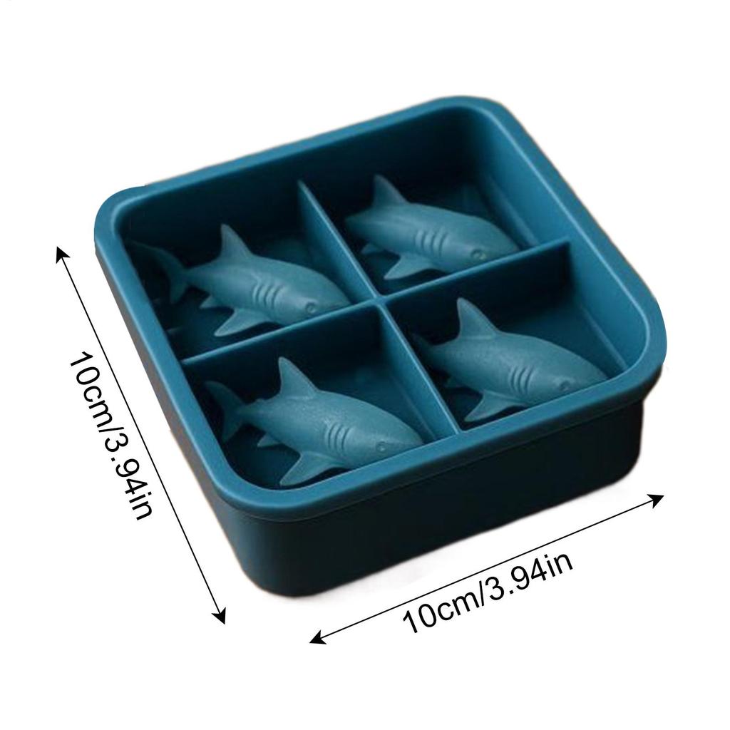 3D Silicone Shark Mold Funny Ice Mold Cute Easy Release Silicone Tray Shaper Mould Creative Fish Ice cubes Mold For Drink Water