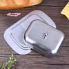 Retro French Stainless Steel Butter Dish with Lid - Kitchen Storage Box Butter Tray Dessert Tray Tableware for Home