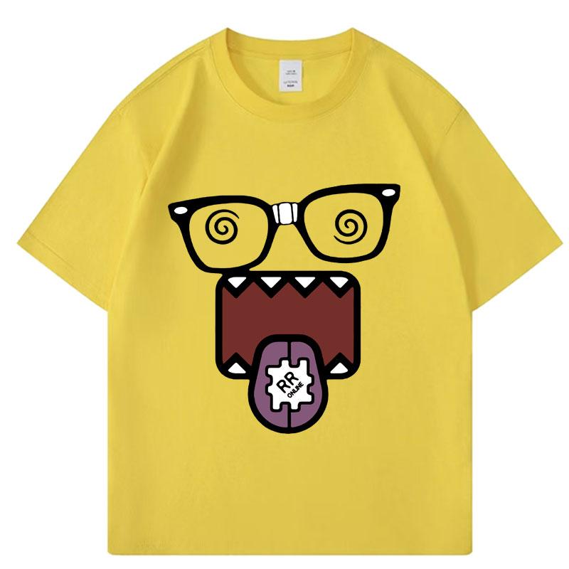Domo Kun Funny Meme T Shirts Mens Women Clothes Classic Cotton Casual Tee Shirts Short Sleeve Oversized Tshirt Tops Streetwear