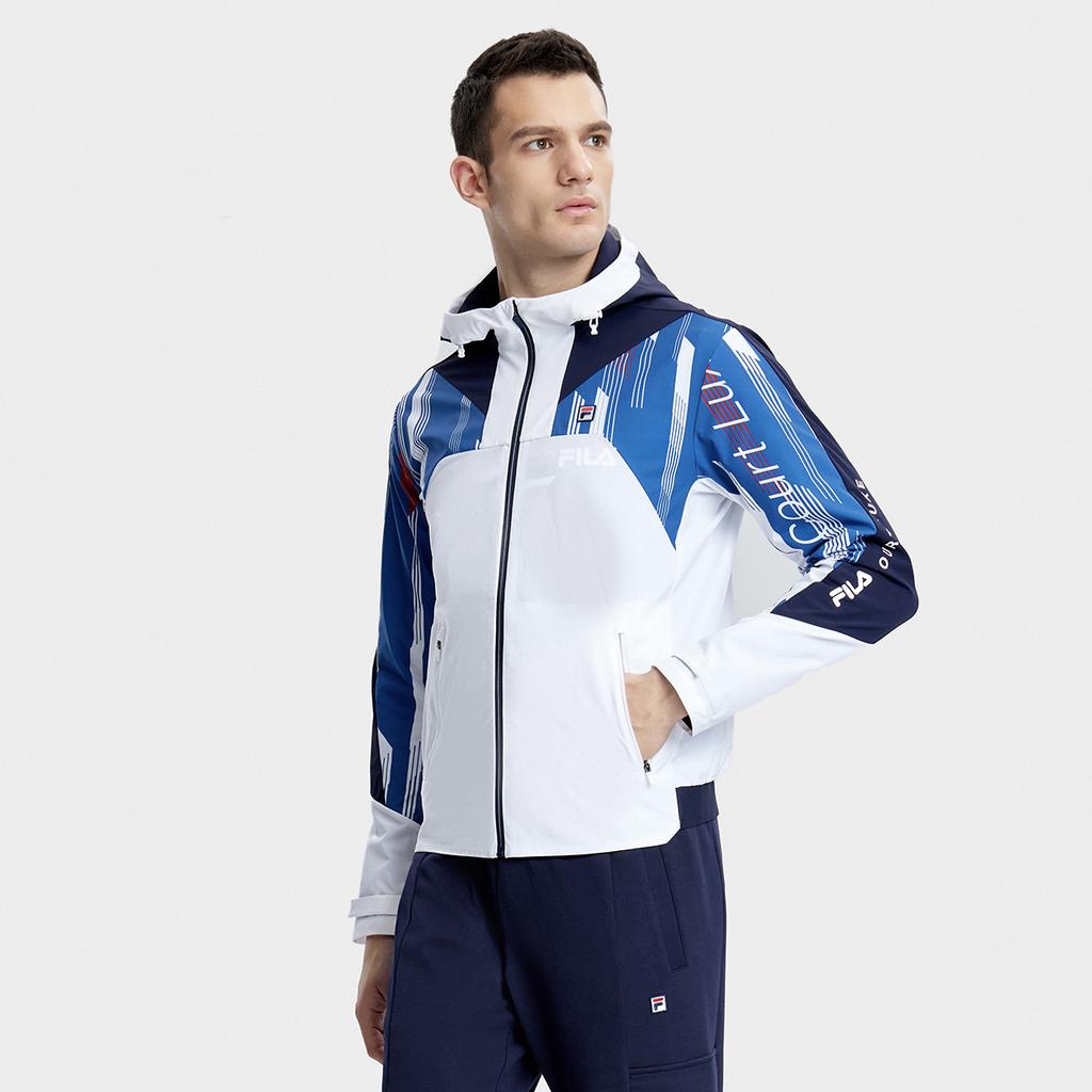 FILA 2023 Autumn New Hooded Jacket Basic Tennis Sports Long Sleeve Knit Top Men tops Jade-White A11M333705F-WT