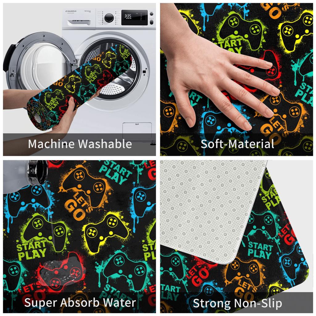 Game Controller Door Floor Kitchen Bathroom Mats Anti-Slip Outdoor Gamer Gift Doormat Living Room Entrance Carpet Rug