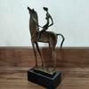 Copper Crafts Woman Figurine Handmade Classy Bronze Abstract Sculpture Lady Ridding Statue Vintage Home Office Table Decoration