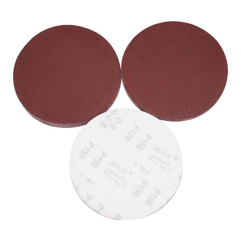 12" Red Sand Flocked Sandpaper Disc - Self-Adhesive Hook & Loop Sanding Pad