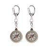 2PCS Vintage Zinc Alloy Pocket Compass Keychain Compact Outdoor Navigation Tool for Camping and Hiking Mini Compass with Keyring