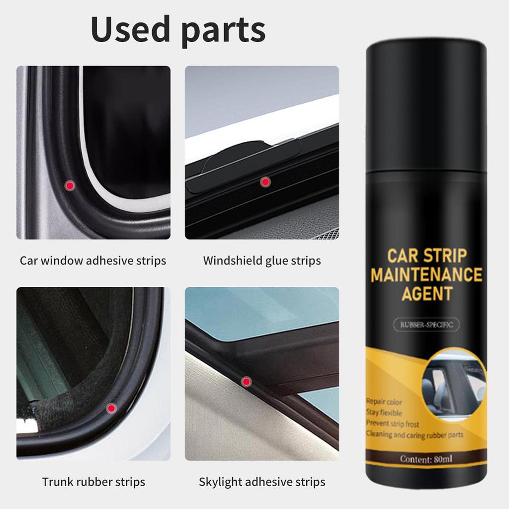 Rubber Seal Protectant 80ml Weatherproof Reduce Noise Lubricant Car Rubber Strip Maintenance Agent For Auto Sunroof Windows