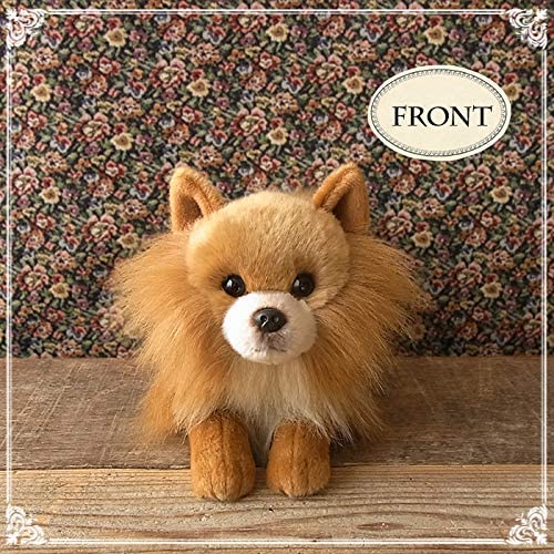 Ninian and Kino Plush Dog, Realistic Lying Down Puppy, Approximately 40cm Long, Pet (Pomeranian)