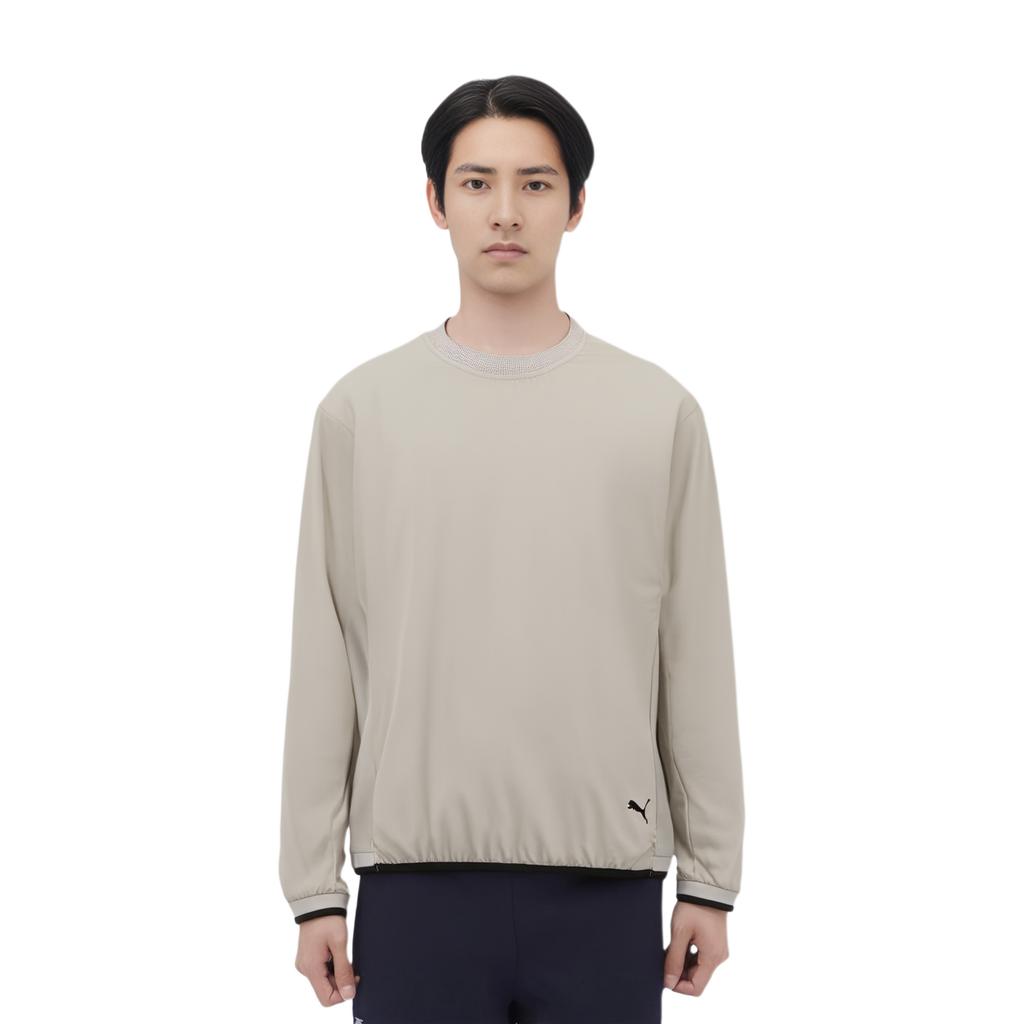 Puma Active Wear M Aw Pa Wv Crew Sports Woven Round Neck Long Sleeve T-Shirt Men Tops Desert-Dust 940935-02