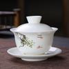 Shangqi Mutton-Fat Jade Ceramic Sancai Gaiwan