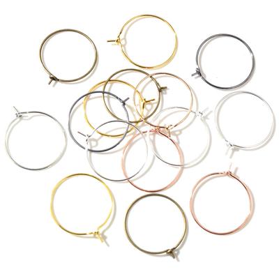 50 stk 20 25 30 35 40 mm KC Gull Sølvbelagte Ringøreringer Store Sirkel Øreringer Tråder For DIY Smykkefremstilling