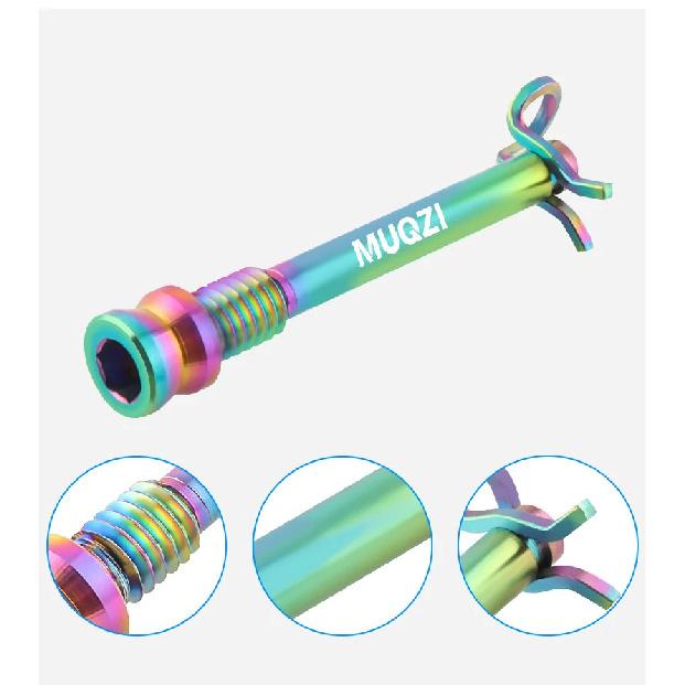 MUQZI 2pcs Titanium Bolts Bicycle Disc Brakes Caliper Lightweight Mounting Screws Road MTB Disc Brake Pad Bolts with Fixing Clip