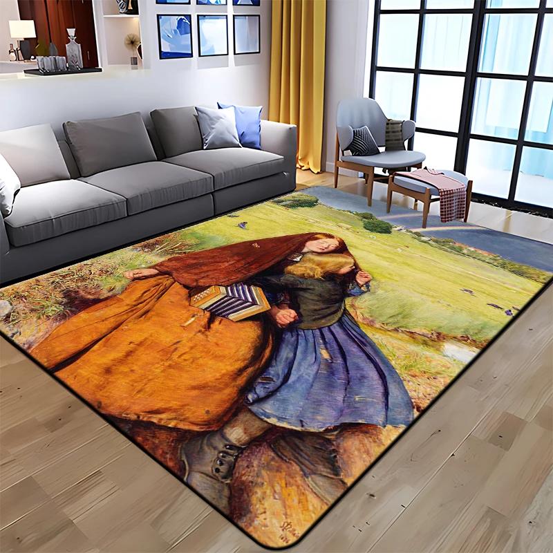Starry Sky Carpet Van Gogh Art Painting Bathroom Rugs Non-slip Bedroom Mats Welcome Mat Floor Decorative Carpet for Living Room