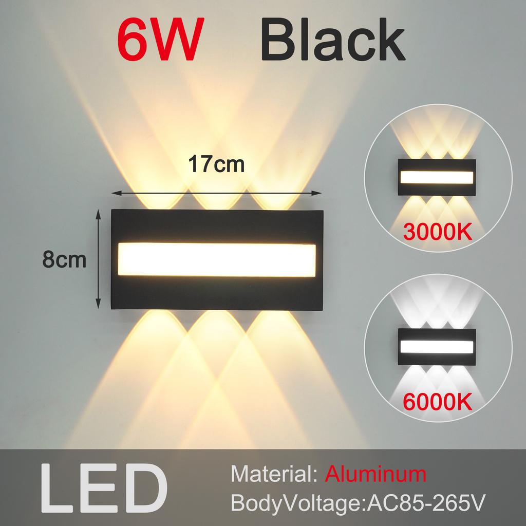 Modern New LED Outdoor Aluminum Wall Lamp Waterproof Porch Garden Balcony Wall Lamp Indoor and Outdoor Light