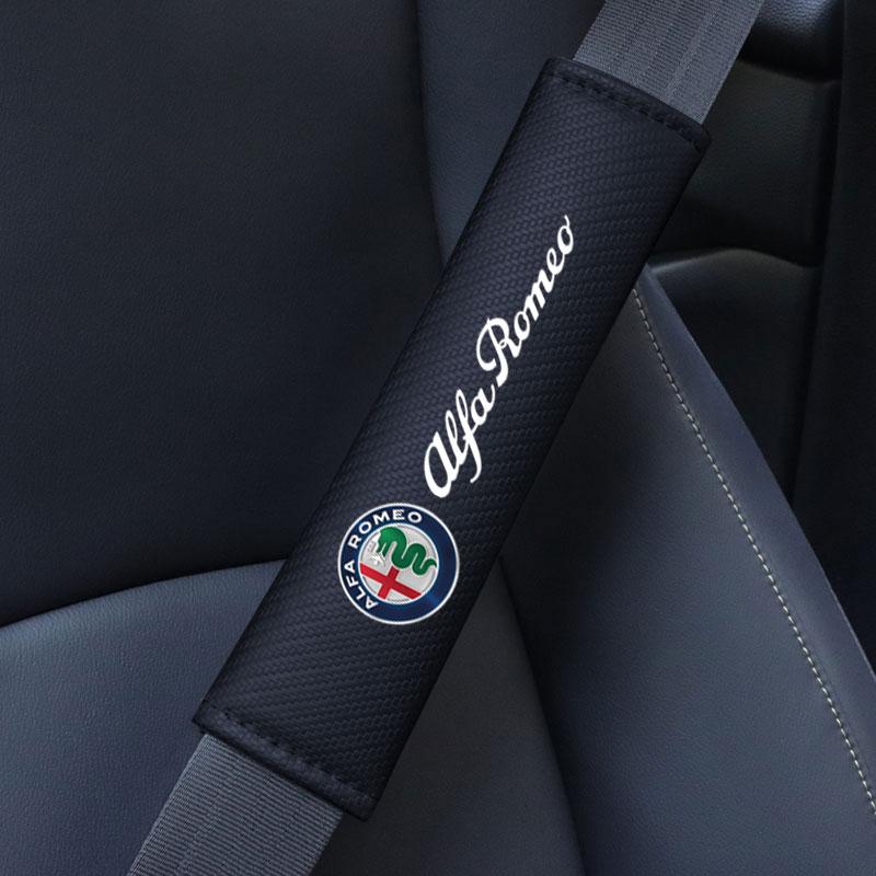 MGBE8 Car Seat Belt Covers Shoulder Pad Seat Belt Cushion For Alfa Romeo STELVIO Giulia 159 Giulietta 147 Mito 156 MTO Car Accessories