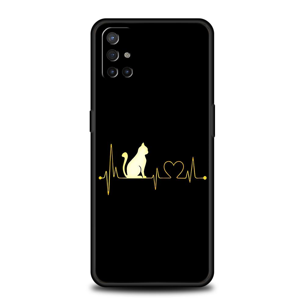 Phone Case For OnePlus 13 12 11 10 9 Pro 9T 13R 12R 10R 9R 9RT 10T 8T 8 Nord 2T CE 2 3 5G N200 N30 Cover Cat Line Black Cats