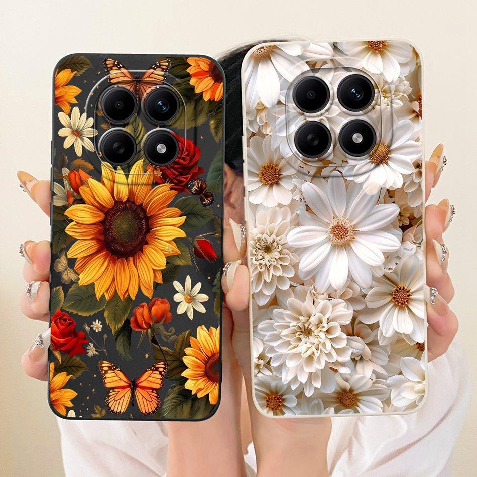 For Xiaomi Redmi Note 15 5G / Note 15 Pro 4G Cute Cat Flower Cartoon Phone Case For Redmi Note15 15Pro 4G Soft Silicone Bumpers