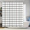 Modern Black White Shower Curtain with Long Tapes Decorative Pattern Waterproof for Bathroom (White Black)
