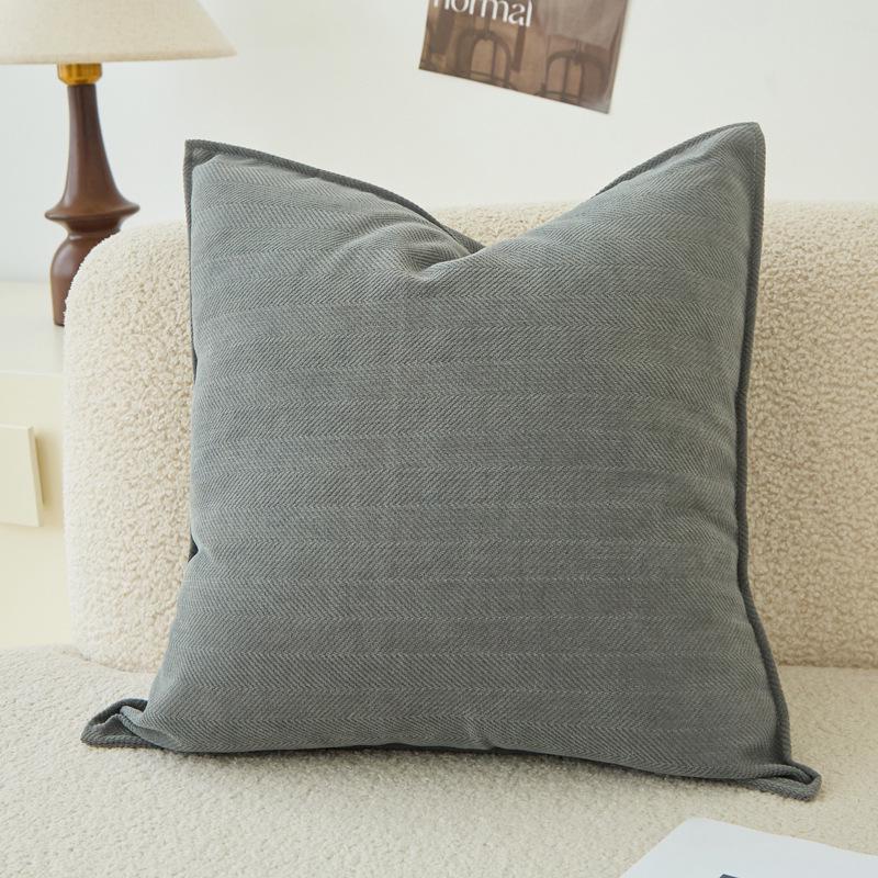 Minimalist Chenille Throw Pillow Cover, Thickened for Lumbar Support - Modern Style for Sofa & Car