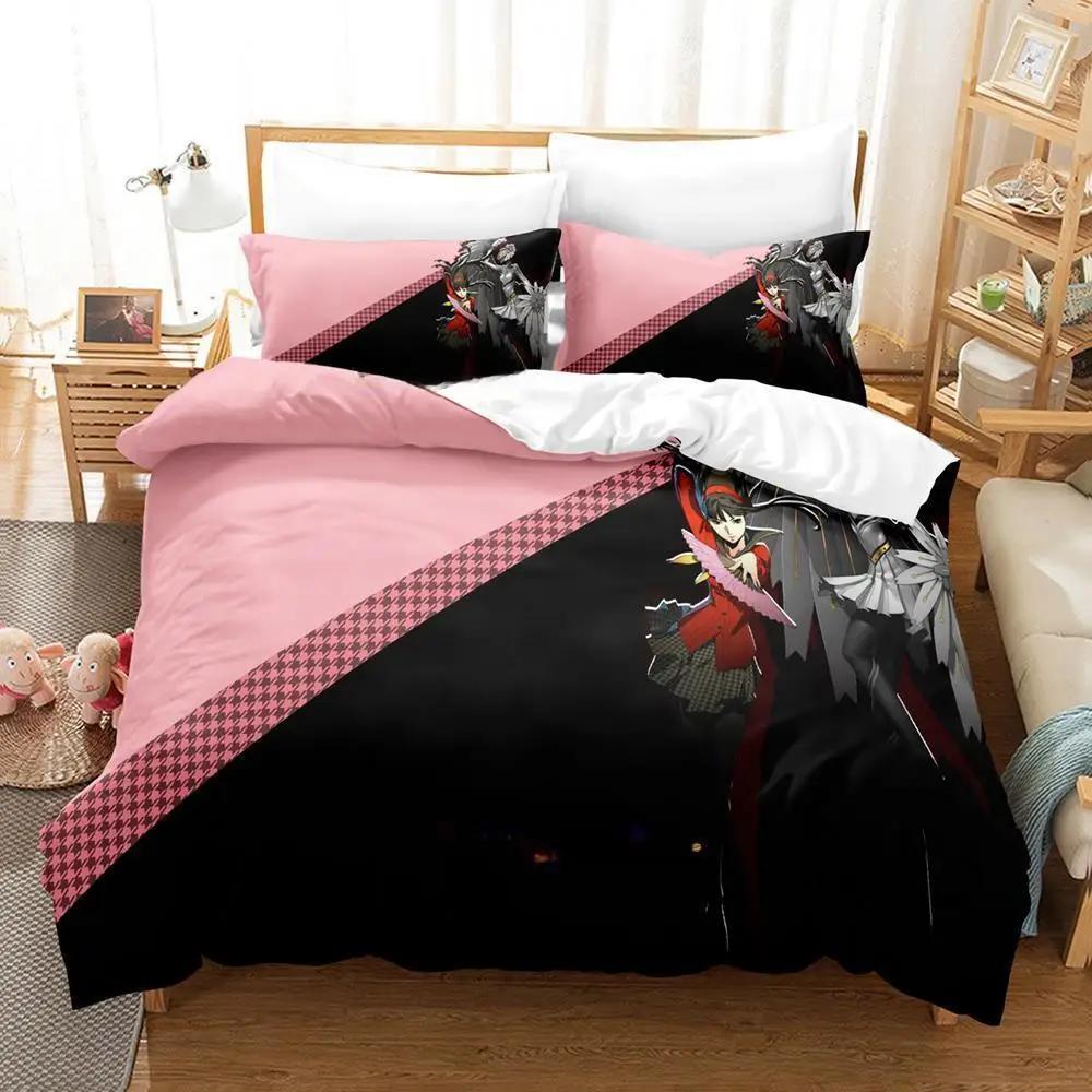 

New Game Persona 4 Bedding Set Single Twin Full Queen King Size Bed Set Adult Kid Bedroom Duvet Cover Sets Anime Bed Sheet Set (135x200cm)