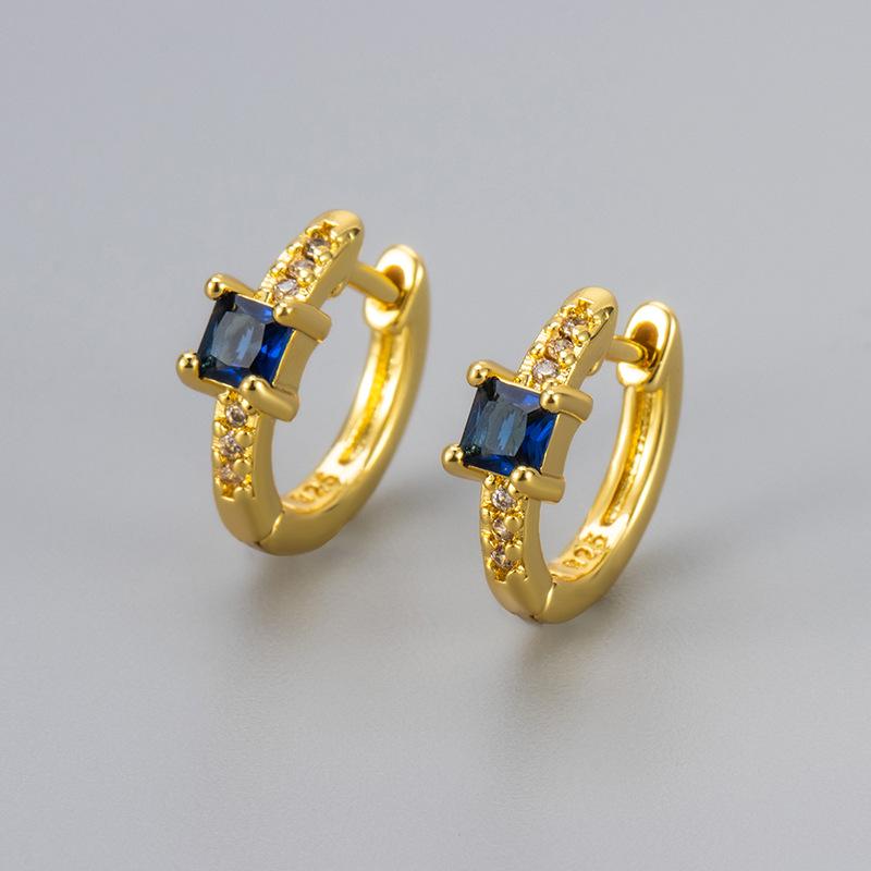 Retro Colored Diamond Ear Cuffs: Women's Luxury Micro-Paved Zircon Design