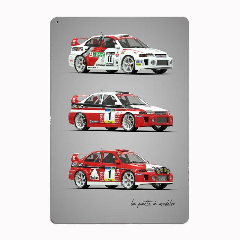 Lancia Classic Sports Quattro S1Rally Car Blueprints Metal Plaque Poster Club Home Bedroom Bar Tin Sign Room Decor Wall Decor