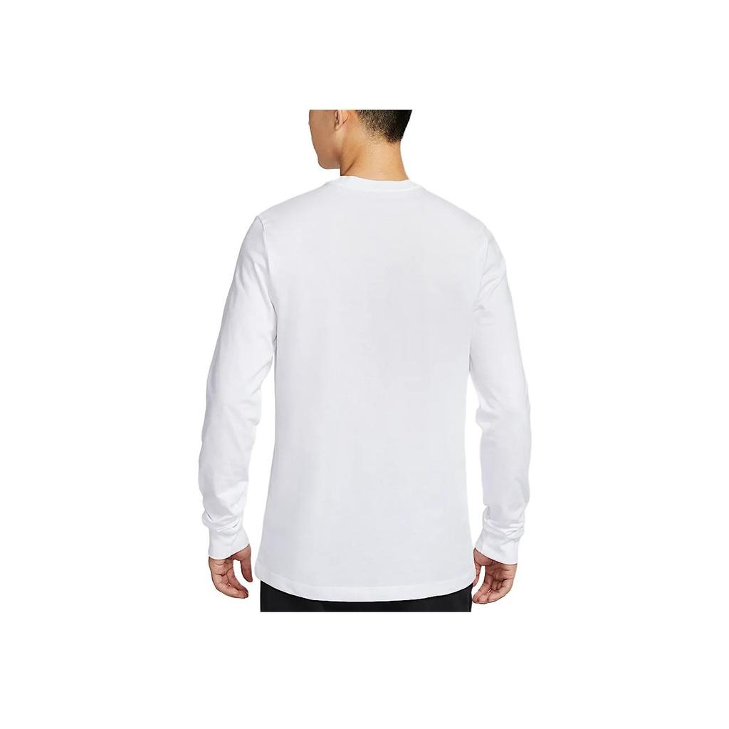 Nike Dopamine Print Pattern Round Neck Fashion Versatile Long Sleeve T-Shirt Men Tops White HJ3349-100