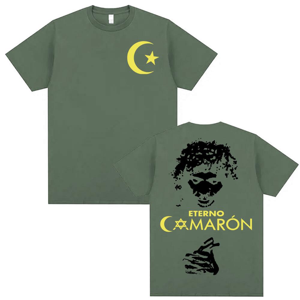 Camaron De La Isla FlaUnisexco Premium Spedizione Magliette Unisex Donna Vintage Hip Hop T-shirt 100% Cotone Casual Larga T-shirt Streetwear