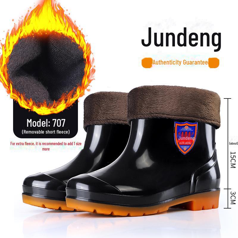 Men's Durable PVC Anti-Slip High-Top Rain Boots for Mining and Labor Protection