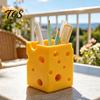 Functional Room Decor Creative 3D Printed Cheese Pen Holder, Cute Desktop Organizer, Home Ornaments Multifunctional Storage Ornament for Office