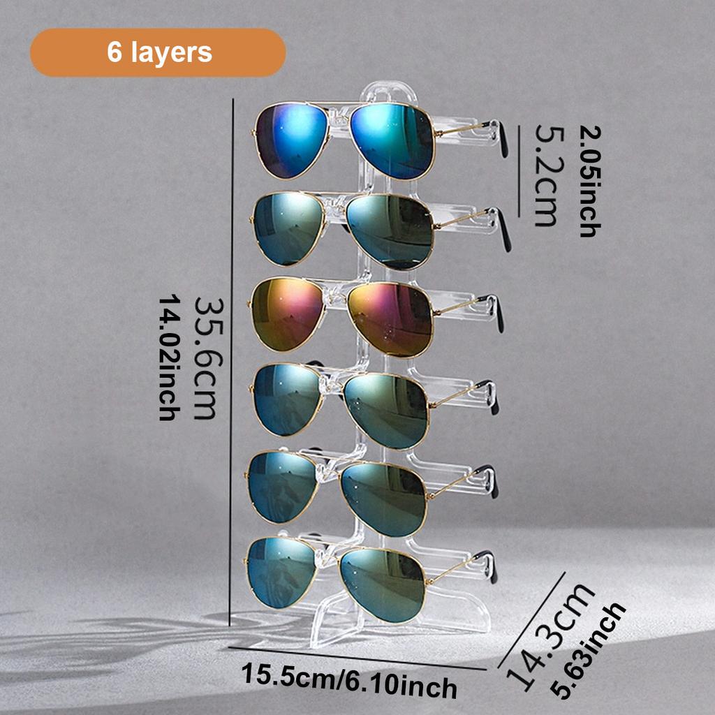 1pc Transparent Multi-layer Eyeglass Frame, Sunglasses Display Frame, Desktop Storage Frame, Minimalist Storage Frame