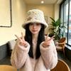 Women S Plush Star Bucket Hat Cute Warm Sun Protection For Autumn Winter