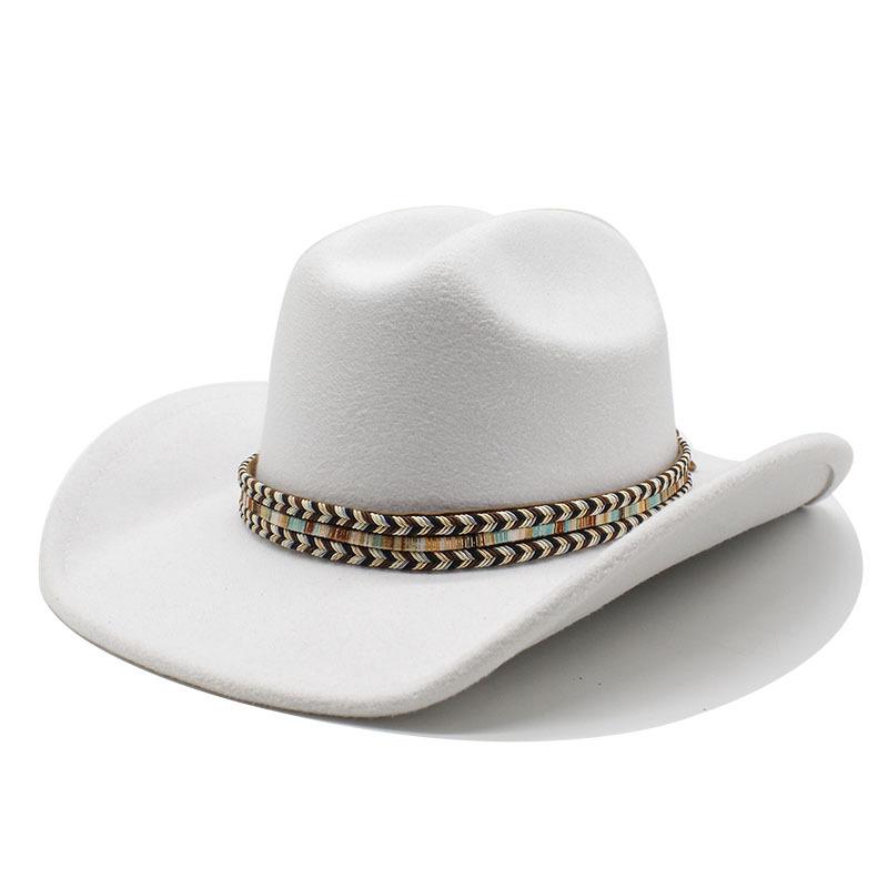 Flat-Brimmed Jazz Hat Season Big-Brimmed Peachheart Woolen Hat