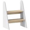 Kinder-Trittschemel Kinder-2-Stufen-Hocker für Kinder von 3 bis 8 Jahren aus Holz Max. Last 20 kg Weiß