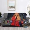 Mariah Carey Sängerin Weihnachtsgeschenk Decken Weich Warm Flanell Überwurfdecke Plüsch für Bett Wohnzimmer Picknick Reise Zuhause Sofa