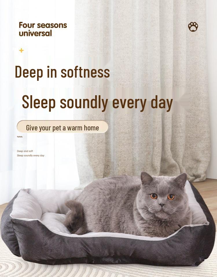 Four Seasons Pet Bed: Universal for Dogs & Cats - Summer & Winter Comfort, Small To Large Sizes