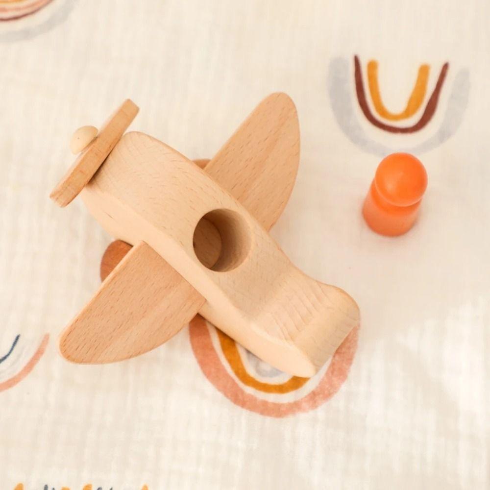 Brain Game Simulation Airplane Model Wooden Aircraft Montessori Toys  Kid Toy