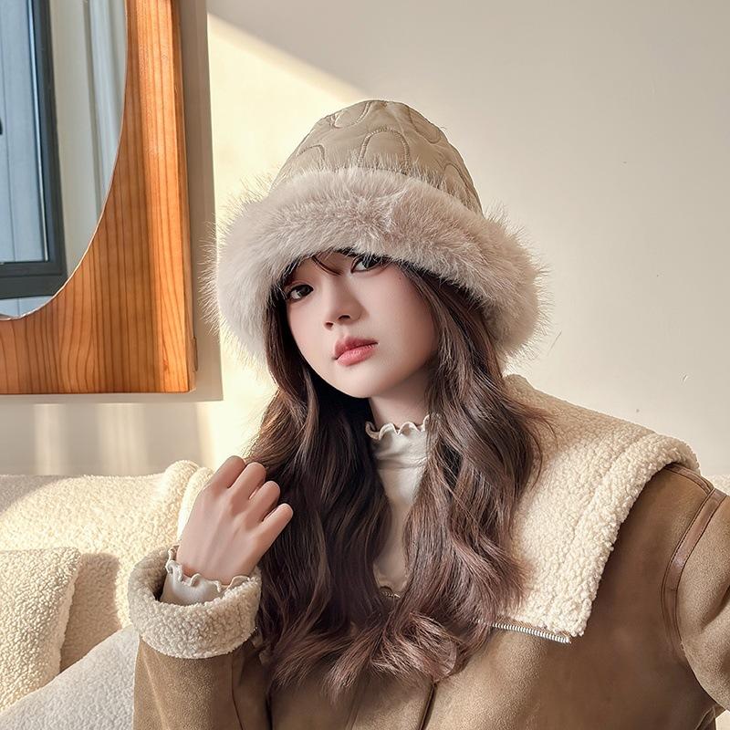 

Korean New Style for Women s Autumn and Winter Thickened Warm Fisherman s Hat Ear Protection and Face Protecting Hat one size