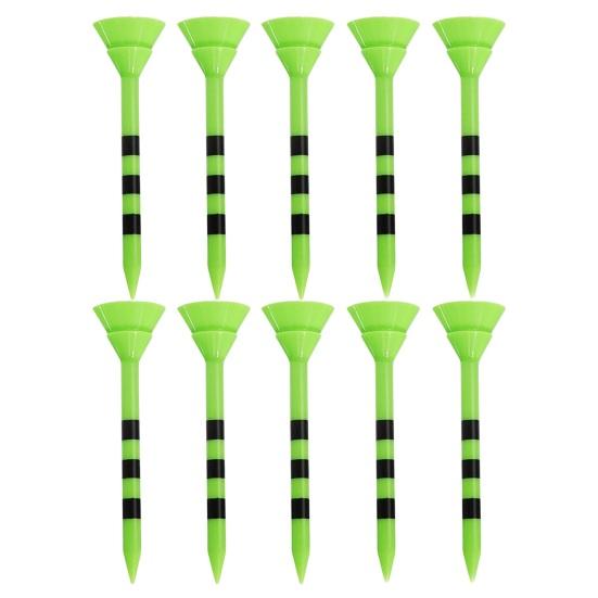 10Pcs Plastic Golf Tee Cup Design Keep Stable Strong Toughness Unbreakable Professional Reduce Friction Serving Pins 83mm Practice