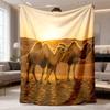 2026 New Flannel Blanket Arrival 1pc Desert Camel Design Soft And Cozy Throw Blanket Ideal for Bed, Couch, Living Room, Or Bedroom Decoration Great Ho