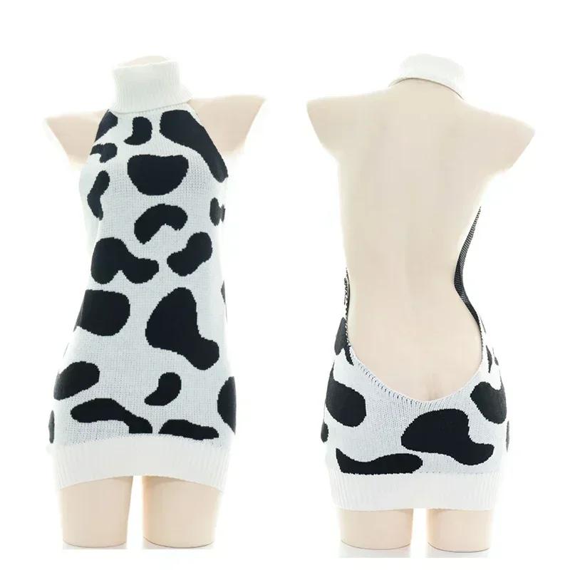 Cow Series Swimsuit Bodysuit Bikini Maid Unifrom Costume Summer Beach Kawaii Girl Swimwear Skirt Uniform Set Cosplay