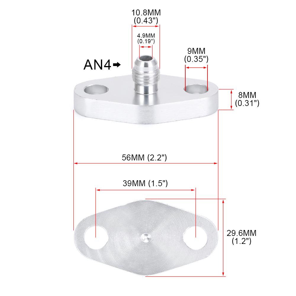 AN4 Turbocharger Oil Pipe Flange Adapter for T3/T4 - Modified Auto Parts