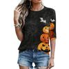 Women's Short Sleeve Round Neck Loose Fit Lightweight Casual Blouse Top