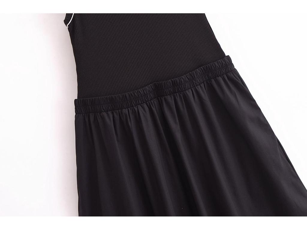 2025 Spring Women's European & American Style Sleeveless Patchwork Dress