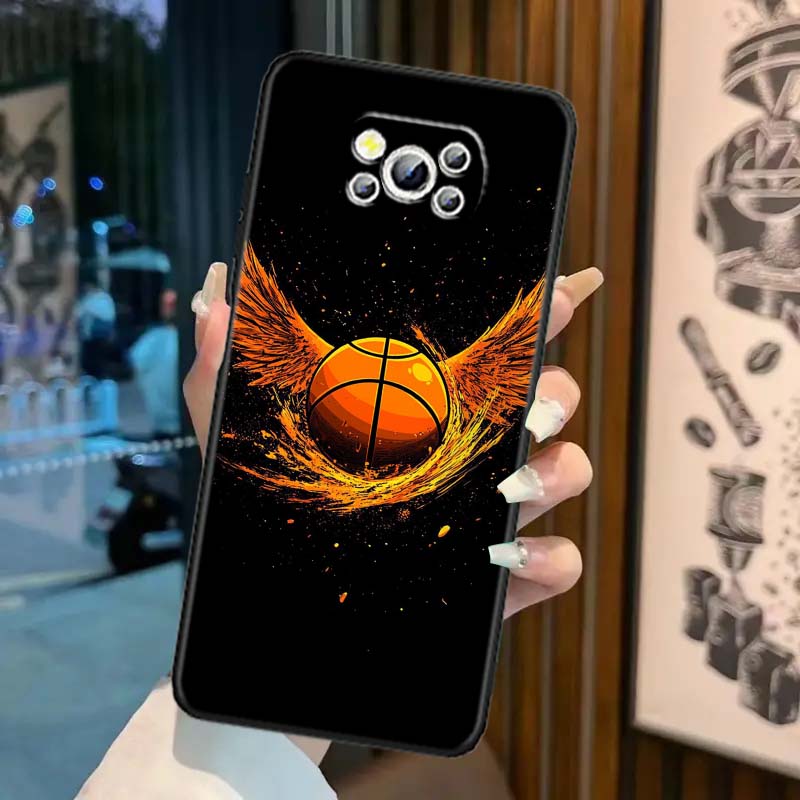 Sports basketball cool For Xiaomi Mi Poco F3 F4 F5 F6 X3 X4 X5 X6 X7 M3 M4 M5 M6 M7 GT Pro 5G Black Phone Case