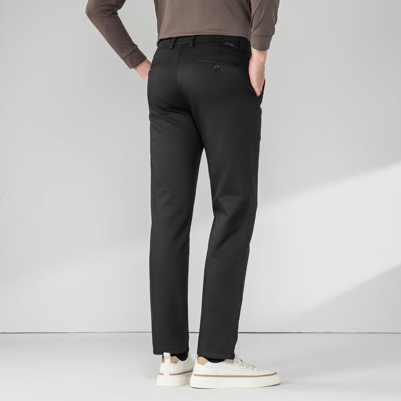 Men's Mulberry Silk Blend Anti-Wrinkle Straight-Leg Dress Pants
