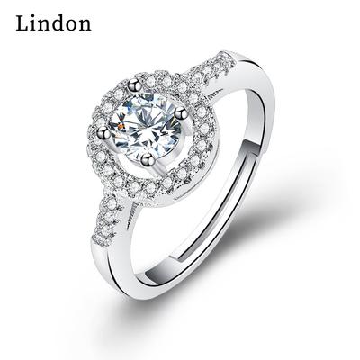Lindon Classic Copper Alloy Zirkónový prsteň Dámske šperky Svadobný darček na párty