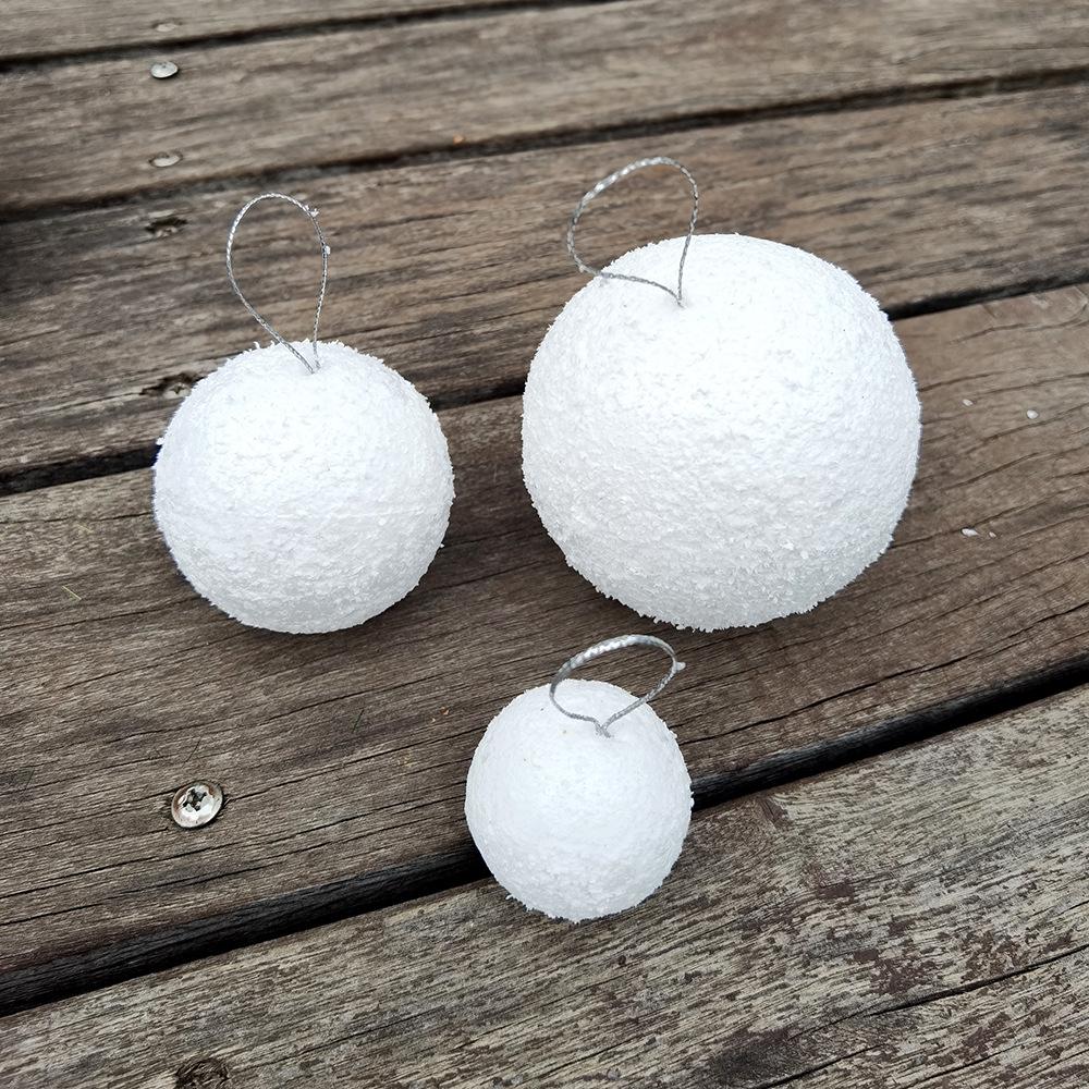 Pure White Foam Snowball Ornament for Christmas & Wedding Decor
