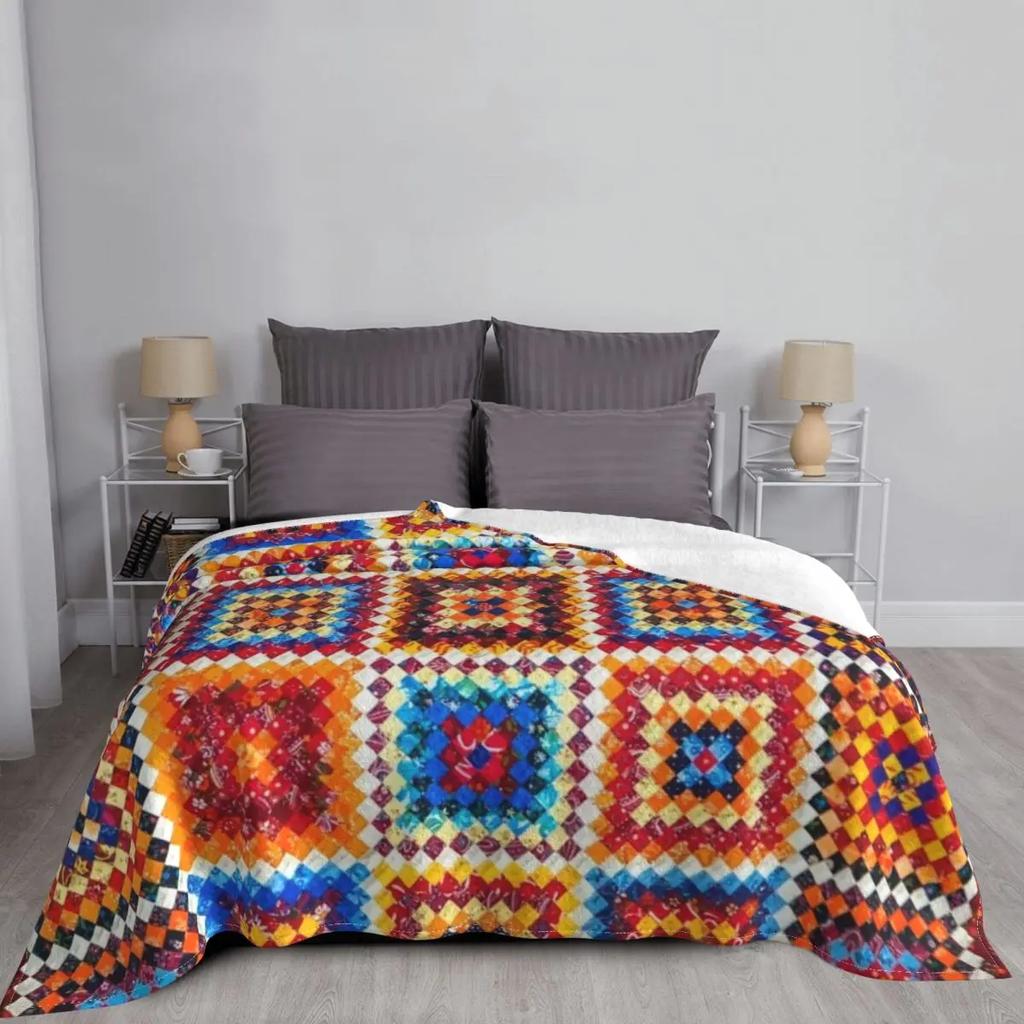 Coperta Patchwork per Divano Halloween Tessuto Sottile di Flanella Coperte