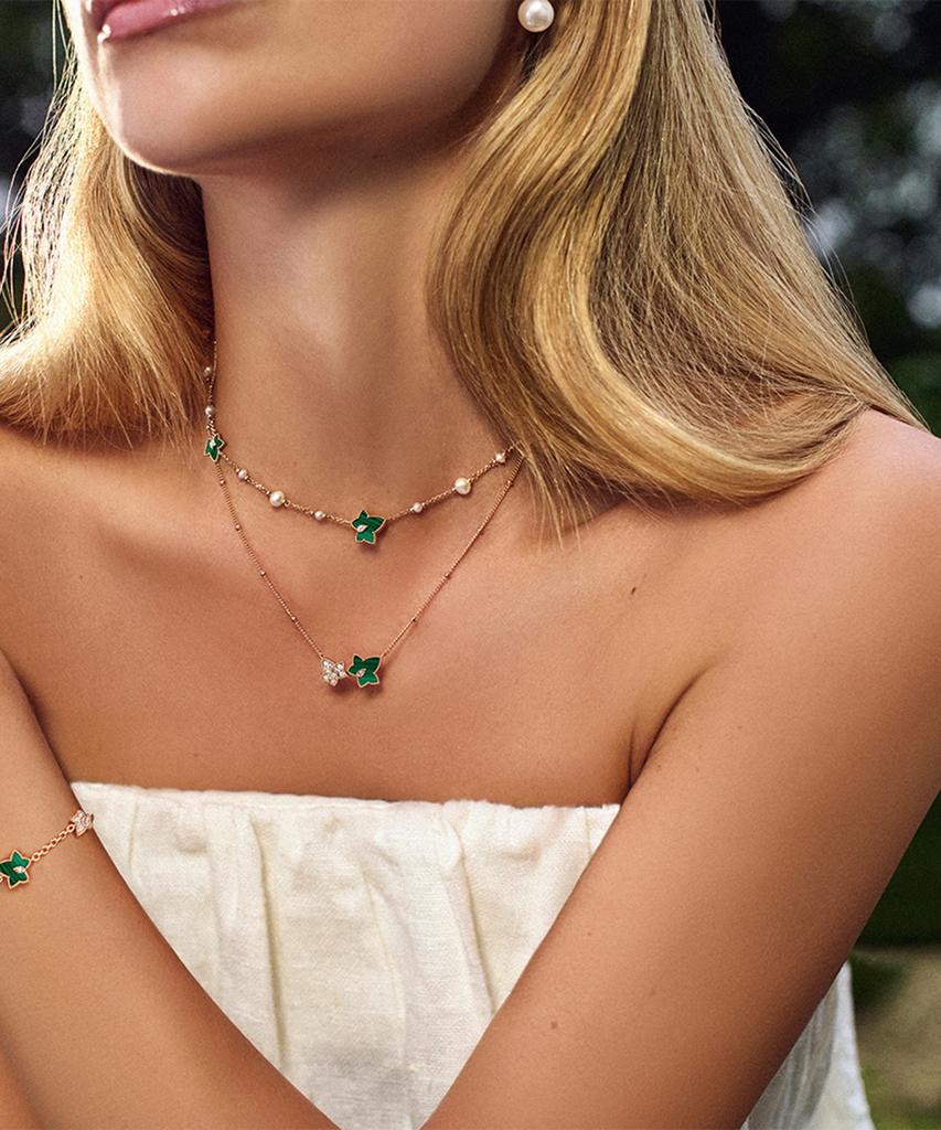 Lola Rose Ivy Malachite Cubic Multi-Pendant Women'S Chain Bracelet